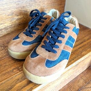 Aldo denim & tan suede Y2K vintage sneakers Euro 39 Approximately US 8